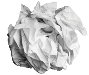 Crumpled ball of paper